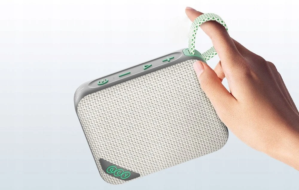 QCY SP2 IP67 Bluetooth Speaker with RGB Backlight ir Stereo Mode - Pilka Žalias