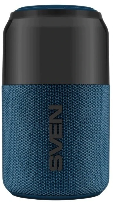 Nešiojamas garsiakalbis SVEN PS-130, mėlynas, išėjimo galia 10 W (RMS), TWS, Bluetooth, USB, ličio baterija