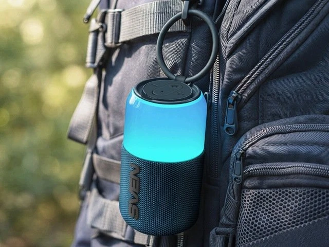Nešiojamas garsiakalbis SVEN PS-130, mėlynas, išėjimo galia 10 W (RMS), TWS, Bluetooth, USB, ličio baterija