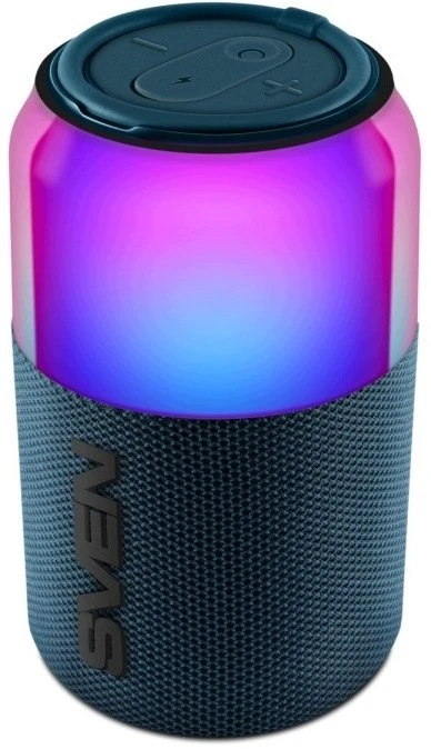Nešiojamas garsiakalbis SVEN PS-130, mėlynas, išėjimo galia 10 W (RMS), TWS, Bluetooth, USB, ličio baterija