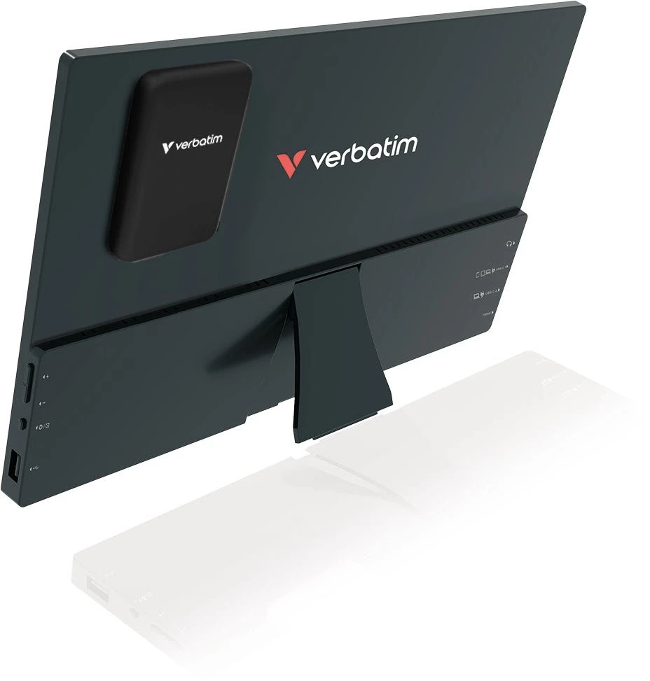 Nešiojamas jutiklinis monitorius Verbatim LIGHT 14" FHD su išorine baterija 5000mAh, juodas 32088