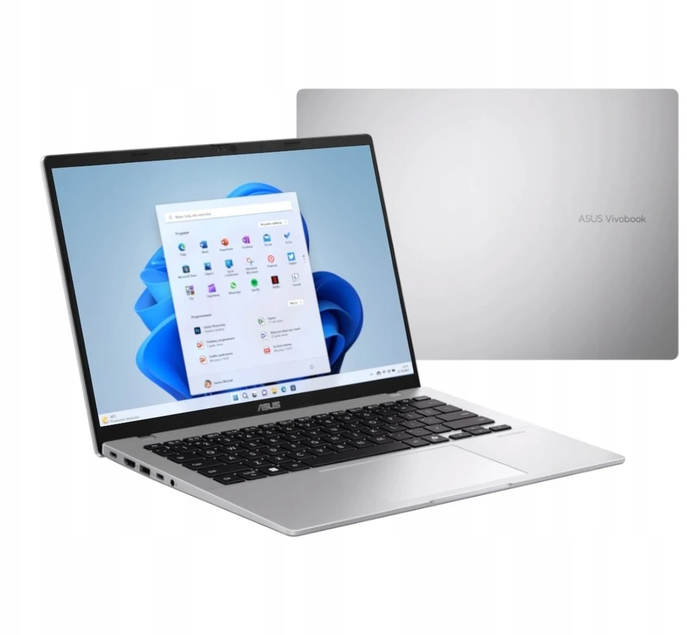Nešiojamas kompiuteris ASUS Vivobook 14-M1407GA-LY012W Ryzen AI 7-445 14.0" WUXGA IPS lygio 60Hz 300nits AG 16GB DDR5 SSD512 Cam1080 42WHrs Win11 Vėsus Sidabrinis