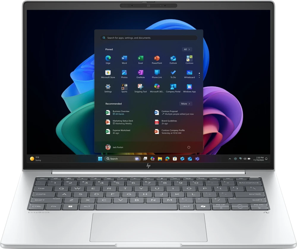 Nešiojamas kompiuteris Hewlett Packard (HP) HP EliteBook 8 G1a Next Gen AI PC Copilot+ PC 14", AMD Ryzen AI 7 PRO 350, WUXGA, 32 GB DDR5-SDRAM, 1 TB SSD, Wi-Fi 6E (802.11ax), Windows 11 Pro, sidabrinis