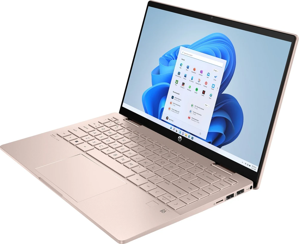 HP Pavilion x360 2-in-1 Nešiojamas kompiuteris 14-ek2000ny - Core 5-120U, 16GB, 512GB SSD, 14 FHD 300-nit Touch, 5MP cam, US klaviatūra su pašvietimu, 43Wh, Pale golden rose, Win 11 Home, 1 metai