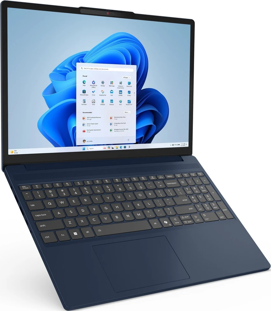 Lenovo IdeaPad Slim 3 15ARP10 AMD Ryzen™ 5 7535HS Nešiojamas kompiuteris 38.9 cm (15.3") WUXGA 16 GB DDR5-SDRAM 512 GB SSD Wi-Fi 6 (802.11ax) Windows 11 Home Mėlyna
