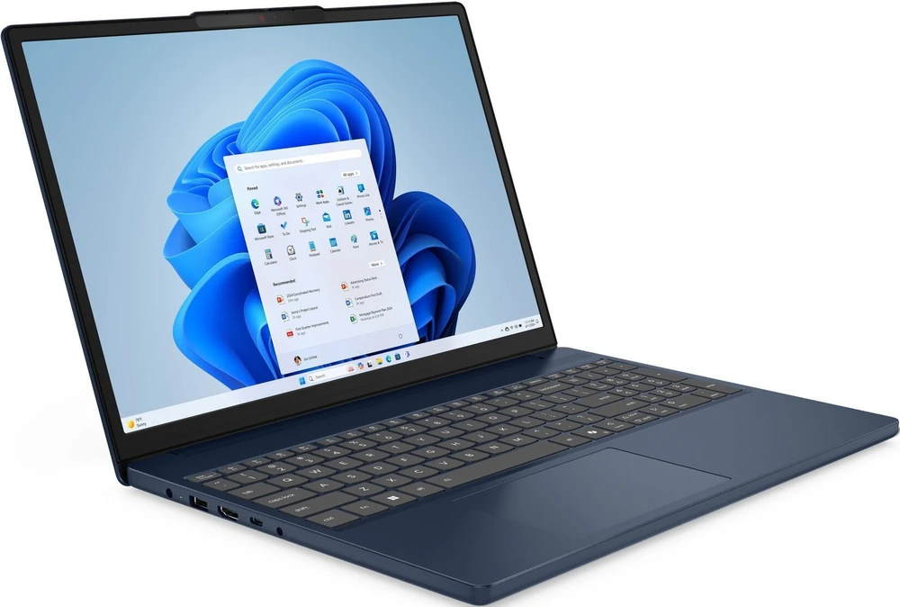 Lenovo IdeaPad Slim 3 15ARP10 AMD Ryzen™ 5 7535HS Nešiojamas kompiuteris 38.9 cm (15.3") WUXGA 16 GB DDR5-SDRAM 512 GB SSD Wi-Fi 6 (802.11ax) Windows 11 Home Mėlyna