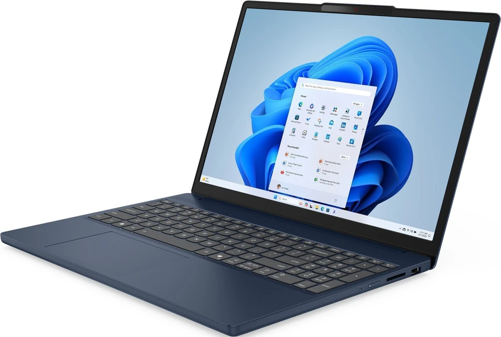 Lenovo IdeaPad Slim 3 15ARP10 AMD Ryzen™ 5 7535HS Nešiojamas kompiuteris 38.9 cm (15.3") WUXGA 16 GB DDR5-SDRAM 512 GB SSD Wi-Fi 6 (802.11ax) Windows 11 Home Mėlyna