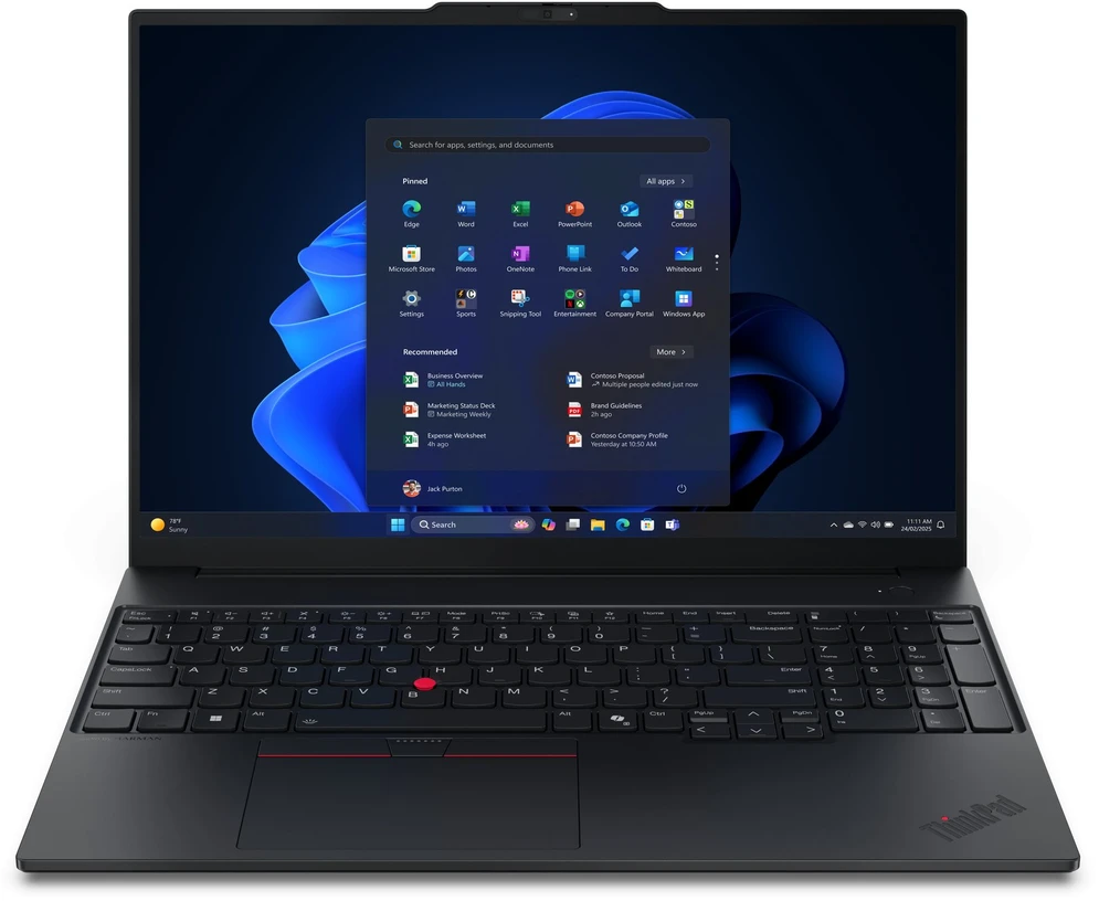 Nešiojamas kompiuteris Lenovo ThinkPad E16 Gen 3 (Intel) | 16"/ IPS/ WUXGA/ Anti-glare | Intel Core™ Ultra 5 228V | 32GB | 512GB | Integrated Intel® Arc™ Graphics 130V | Windows® 11 Pro