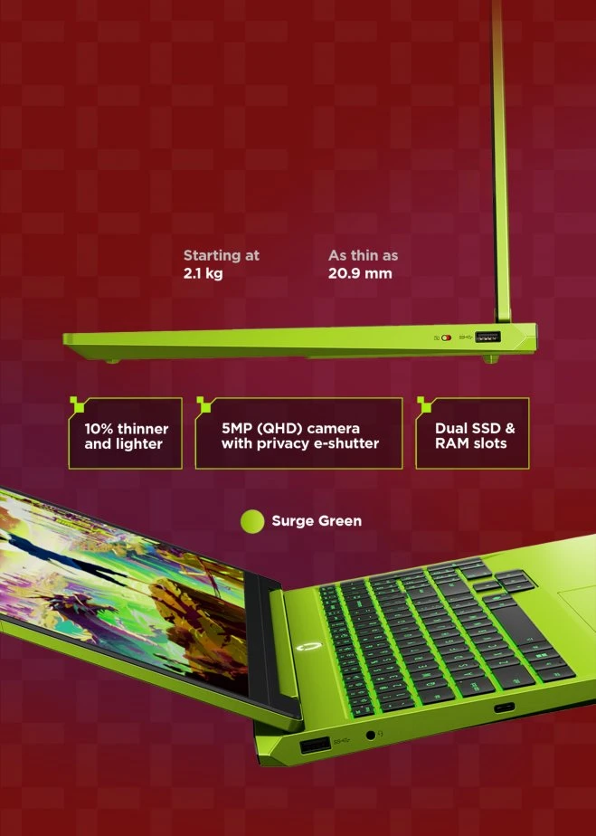 Nešiojamas kompiuteris Lenovo LOQ 15AHP11 Ryzen 7 250 / 16 GB / 512 GB / RTX 5060 / W11 (83TN007CPB) - Surge Žalias