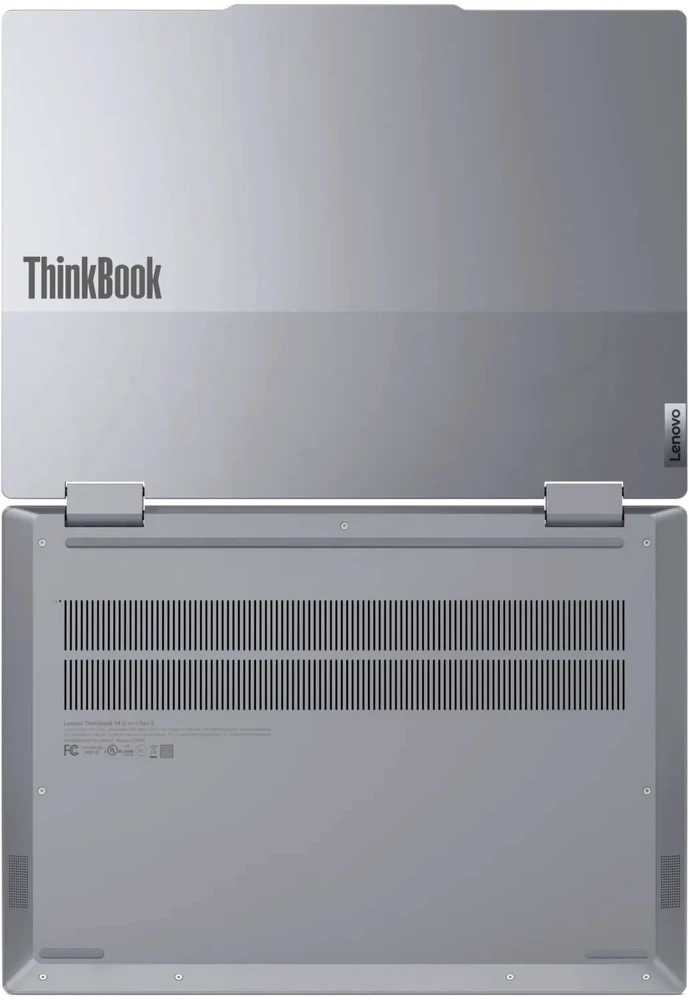 Lenovo ThinkBook 14 2-in-1 G5 IAU Intel Core Ultra 7 255U Hybrid (2-in-1) 35.6 cm (14") Jutiklinis ekranas WUXGA 16 GB DDR5-SDRAM 512 GB SSD Wi-Fi 6E (802.11ax) Windows 11 Pro Swiss Pilkas