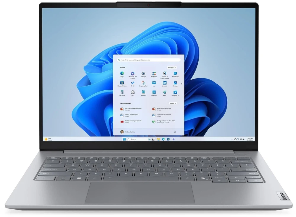 Klaviatūra Nešiojamas kompiuteris Lenovo ThinkBook 14 G9 IRL 14″WUXGA/Core 5 210H/16GB/SSD512GB/Intel/11PR Arctic Pilkas 3Y Onsite