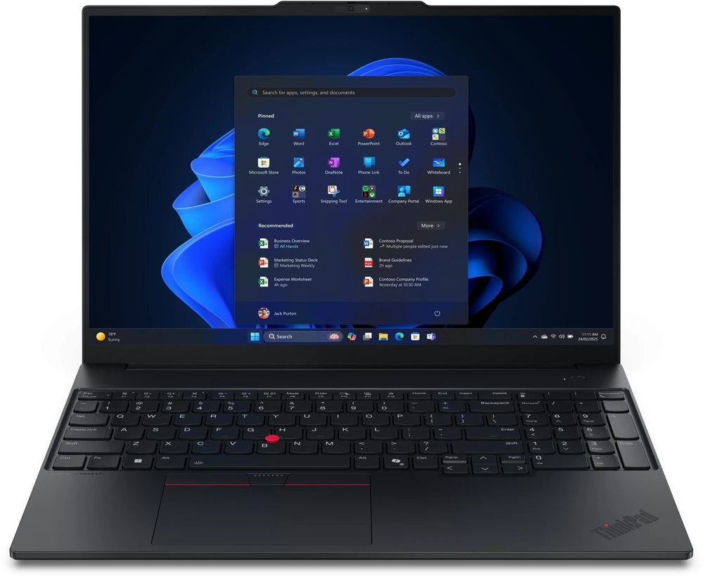 Nešiojamas kompiuteris Lenovo ThinkPad E16 Gen 3 (Intel) | 16"/ IPS/ WUXGA/ Anti-glare | Intel Core™ Ultra 7 258V | 32GB | 512GB | Intel® Arc™ Graphics | Windows® 11 Pro