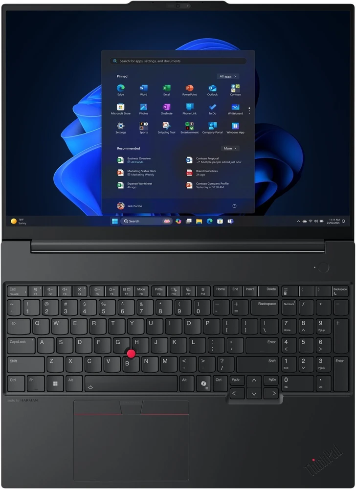 Nešiojamas kompiuteris Lenovo ThinkPad E16 Gen 3 (AMD) | 16"/ IPS/ WUXGA/ Anti-glare | AMD Ryzen™ 7 250 | 16GB | 512GB | Integrated AMD Radeon™ 780M Graphics | Windows® 11 Pro