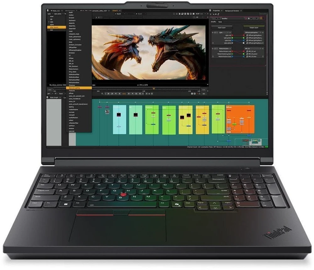 Mobilioji darbo stotis Lenovo ThinkPad P16 Gen 3 | Intel Core Ultra 7 255HX, 16" WUXGA IPS, 64 GB RAM, 1 TB SSD, NVIDIA RTX PRO 2000 8 GB, Windows 11 Pro | Juoda