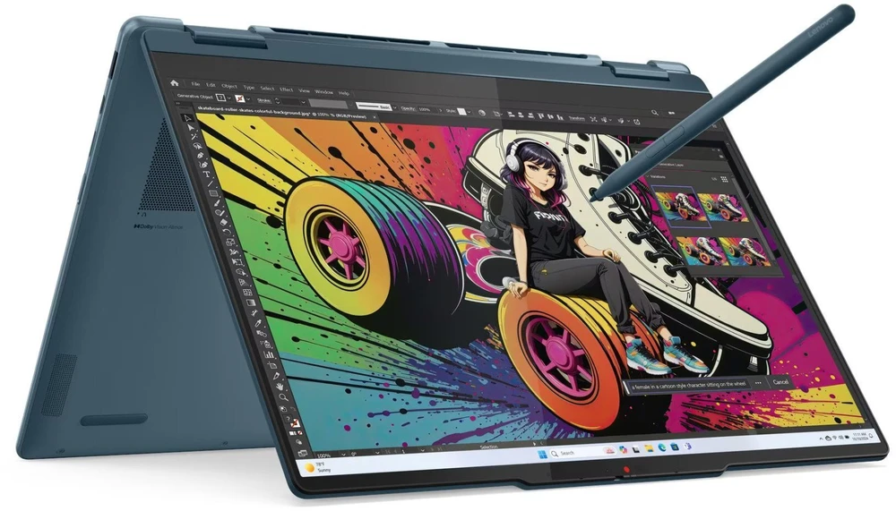 Lenovo Yoga 7 2-in-1 14AKP10 Copilot+ asmeninis kompiuteris AMD Ryzen AI 5 340 hibridinis (2-in-1) 35,6 cm (14") Jutiklinis ekranas WUXGA 16 GB LPDDR5-SDRAM 512 GB SSD Wi-Fi 7 (802.11be) Windows 11 Home Teal
