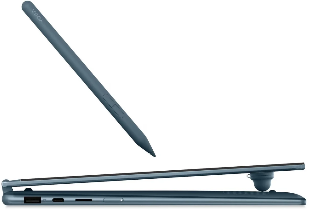 Nešiojamas kompiuteris „Lenovo Yoga 7 Gen 11“ 14AGP11 „Ryzen AI 5 435“, 14 colių WUXGA lietimui jautrus OLED ekranas, 400 nitų, 60 Hz, blizgus, 16 GB LPDDR5X-8000, 512 GB SSD, „Radeon 840M“ vaizdo plokštė, 5.0 MP + IR, 70 Wh, „Windows 11 Tidal Teal“.