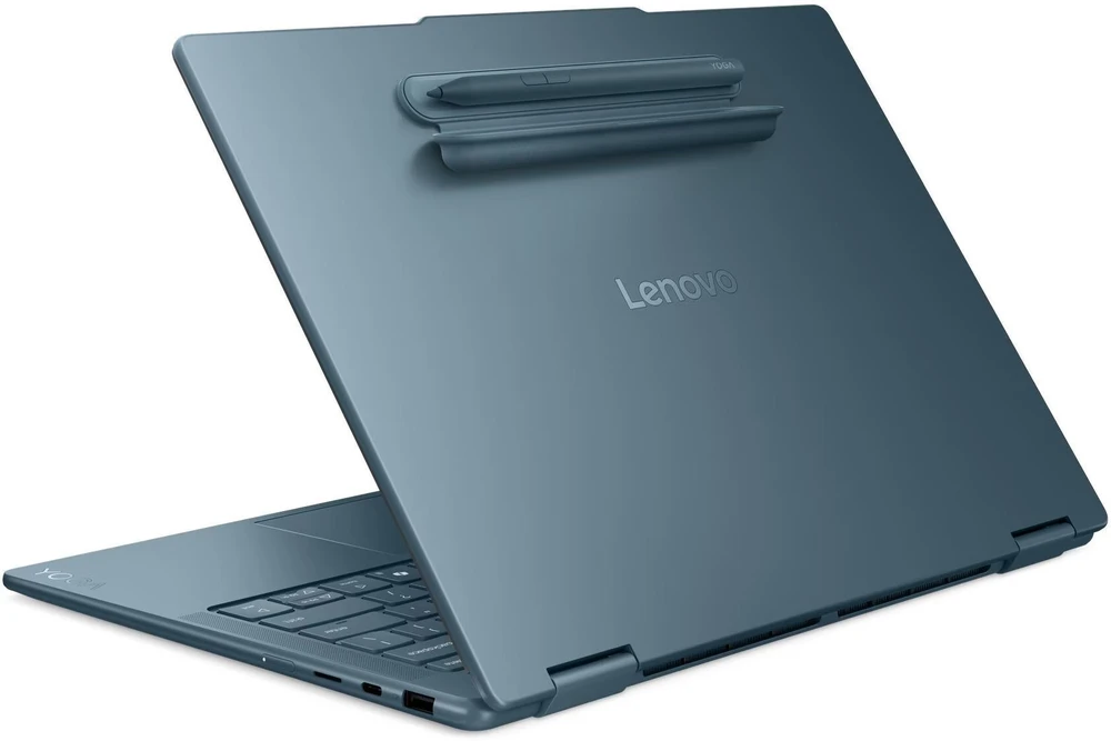 Nešiojamas kompiuteris „Lenovo Yoga 7 Gen 11“ 14AGP11 „Ryzen AI 5 435“, 14 colių WUXGA lietimui jautrus OLED ekranas, 400 nitų, 60 Hz, blizgus, 16 GB LPDDR5X-8000, 512 GB SSD, „Radeon 840M“ vaizdo plokštė, 5.0 MP + IR, 70 Wh, „Windows 11 Tidal Teal“.