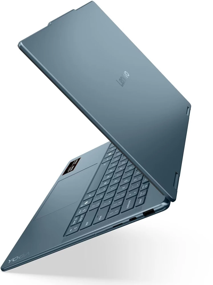 Nešiojamas kompiuteris „Lenovo Yoga 7 Gen 11“ 14AGP11 „Ryzen AI 5 435“, 14 colių WUXGA lietimui jautrus OLED ekranas, 400 nitų, 60 Hz, blizgus, 16 GB LPDDR5X-8000, 512 GB SSD, „Radeon 840M“ vaizdo plokštė, 5.0 MP + IR, 70 Wh, „Windows 11 Tidal Teal“.