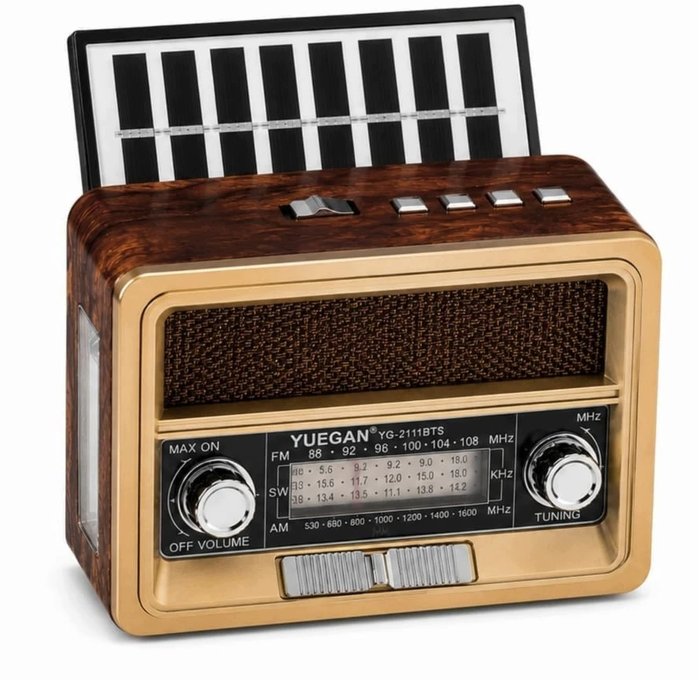 Nešiojamas retro radijas „EcoBox“ Netta su saulės baterija (Ecobox)