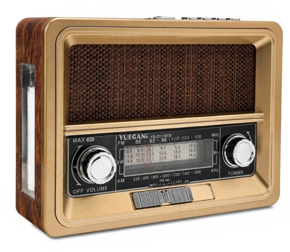 Nešiojamas retro radijas „EcoBox“ Netta su saulės baterija (Ecobox)