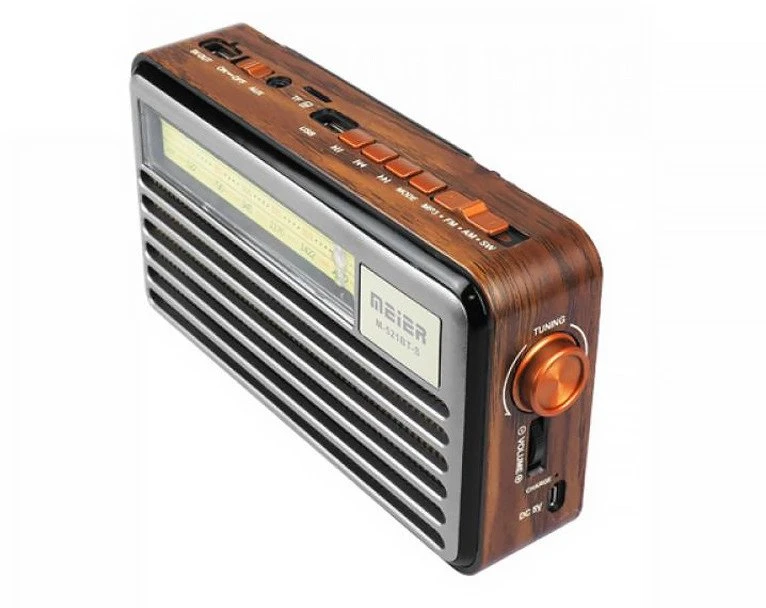 Nešiojamasis radijas LTC PS Liwa Retro su saulės baterija (MK-193BT), FM, Bluetooth, USB, SD, AUX, USB lempa, pilkas