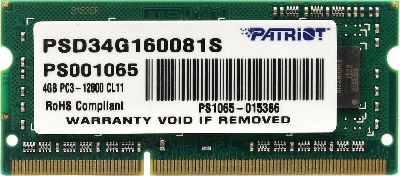 Nešiojamo kompiuterio atmintis Atmin. PATRIOT DDR3 4GB SIGNATURE 1600MH