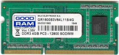 Nešiojamo kompiuterio atmintis RAM modulis - Goodram 4GB DDR3 1600 MHz
