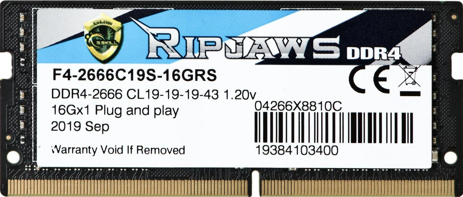 G.Skill | Plyšiniai | 16 GB | DDR4 | 2666 MHz | Užrašų knygelė | Registracijos Nr. | ECC Nr