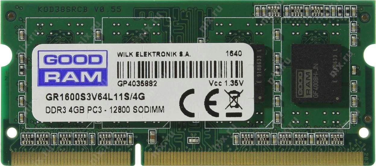 Nešiojamo kompiuterio atmintis RAM modulis - Goodram 4GB DDR3 1600 MHz