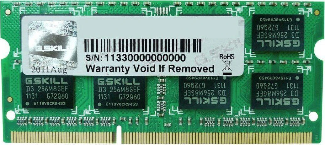 G.Skill 4GB DDR3L SODIMM atminties modulis iš viršaus