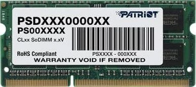RAM Patriot 4GB 1600MHz DDR3 yra ECC CL11 1.35V SODIMM