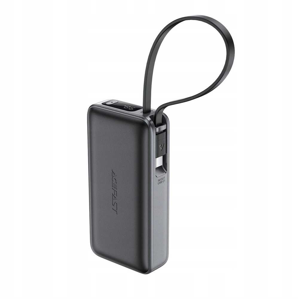 Išorinė baterija Power Bank Acefast M7-10000 PD30W With Cable 10000mAh juoda