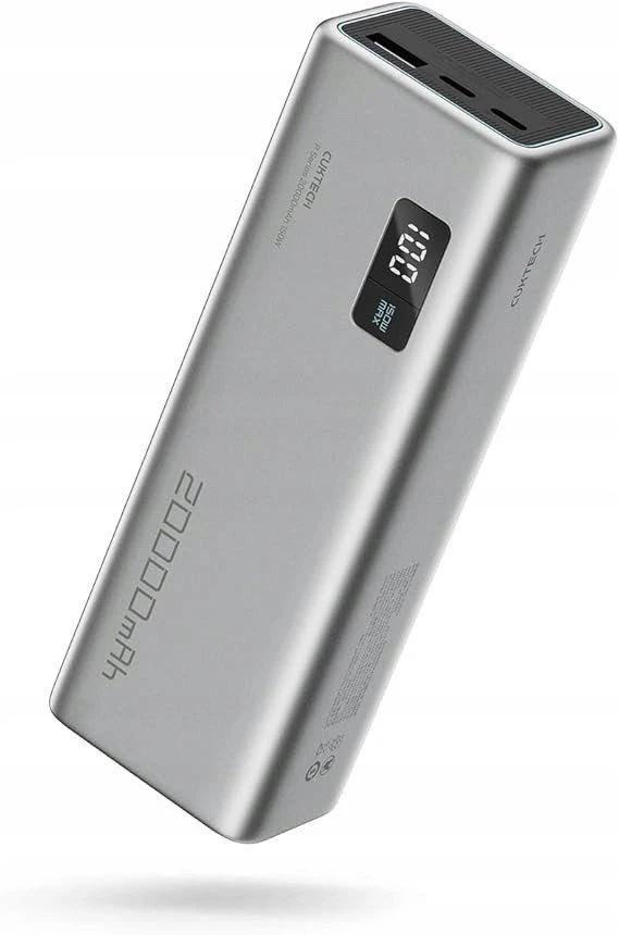 Išorinė baterija Cuktech CUKP200XGLGR 100W 20000mAh 2 x USB-C 1 x USB-A – pilkos spalvos