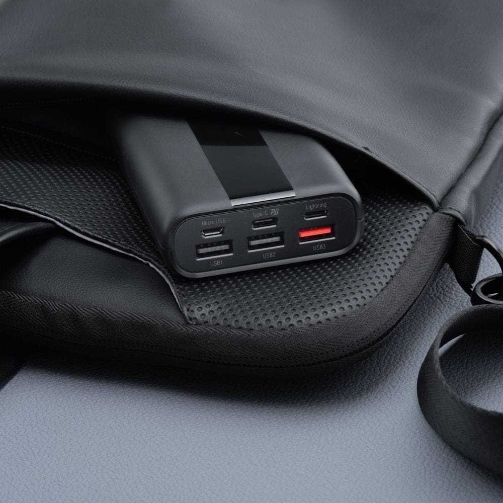 Nešiojamoji baterija Forcell F-Energy Energo P20K2 QC3.0 PD 3A 22,5W 20000 mAh juoda
