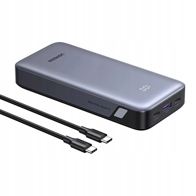 Powerbank 20000mAh Ugreen PB532, USB 2x USB-C, 30W (pilka)
