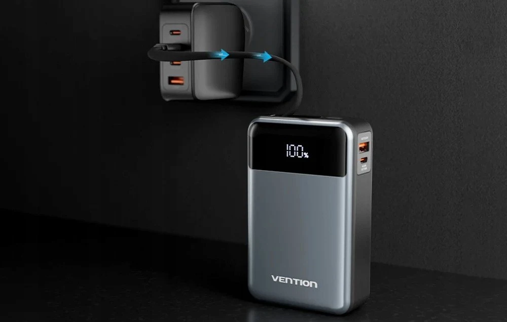 „Vention“ 20000 mAh 65 W išorinė baterija su USB-C laidu