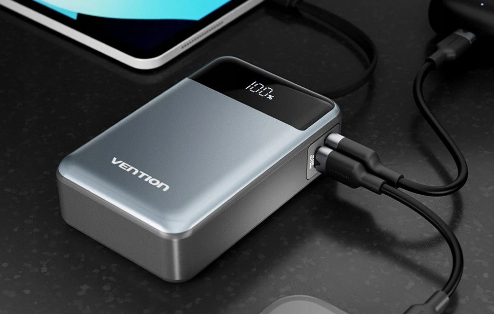 „Vention“ 20000 mAh 65 W išorinė baterija su USB-C laidu