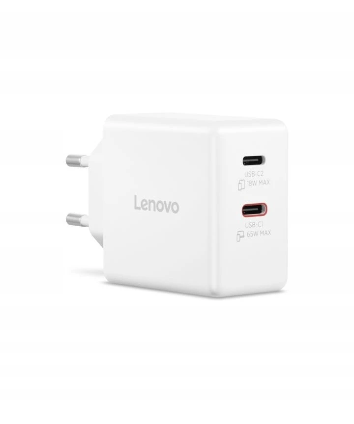 Lenovo Dual USB-C 65W GaN įkroviklis | Įkroviklis | USB-C | 65 W