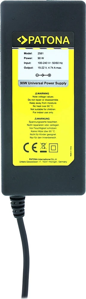 Nešiojamojo kompiuterio maitinimo adapteris Patona 90 W, (2581)
