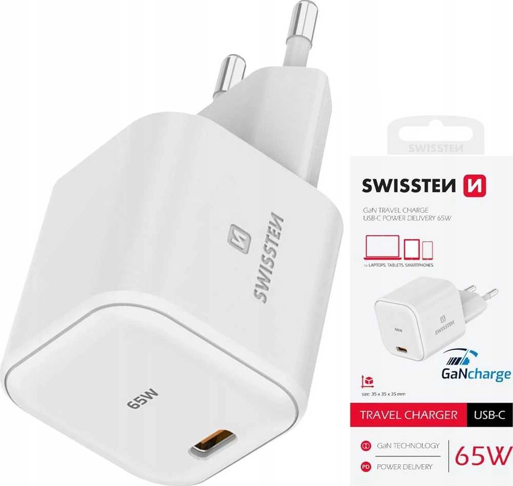 Swissten GaN Travel Charger USB-C 65W