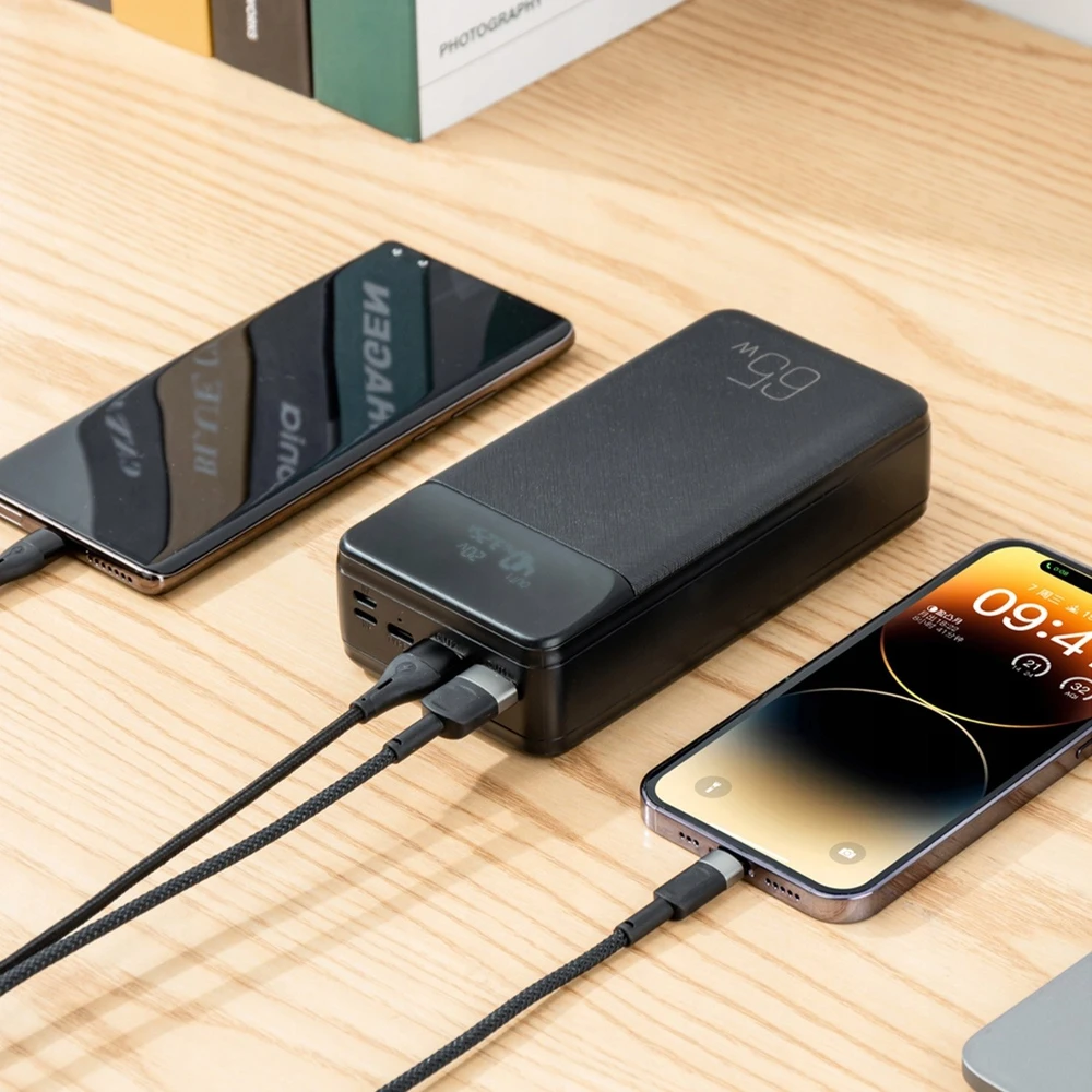 XO laptop power bank PR201 65W 30000mAh juodos spalvos