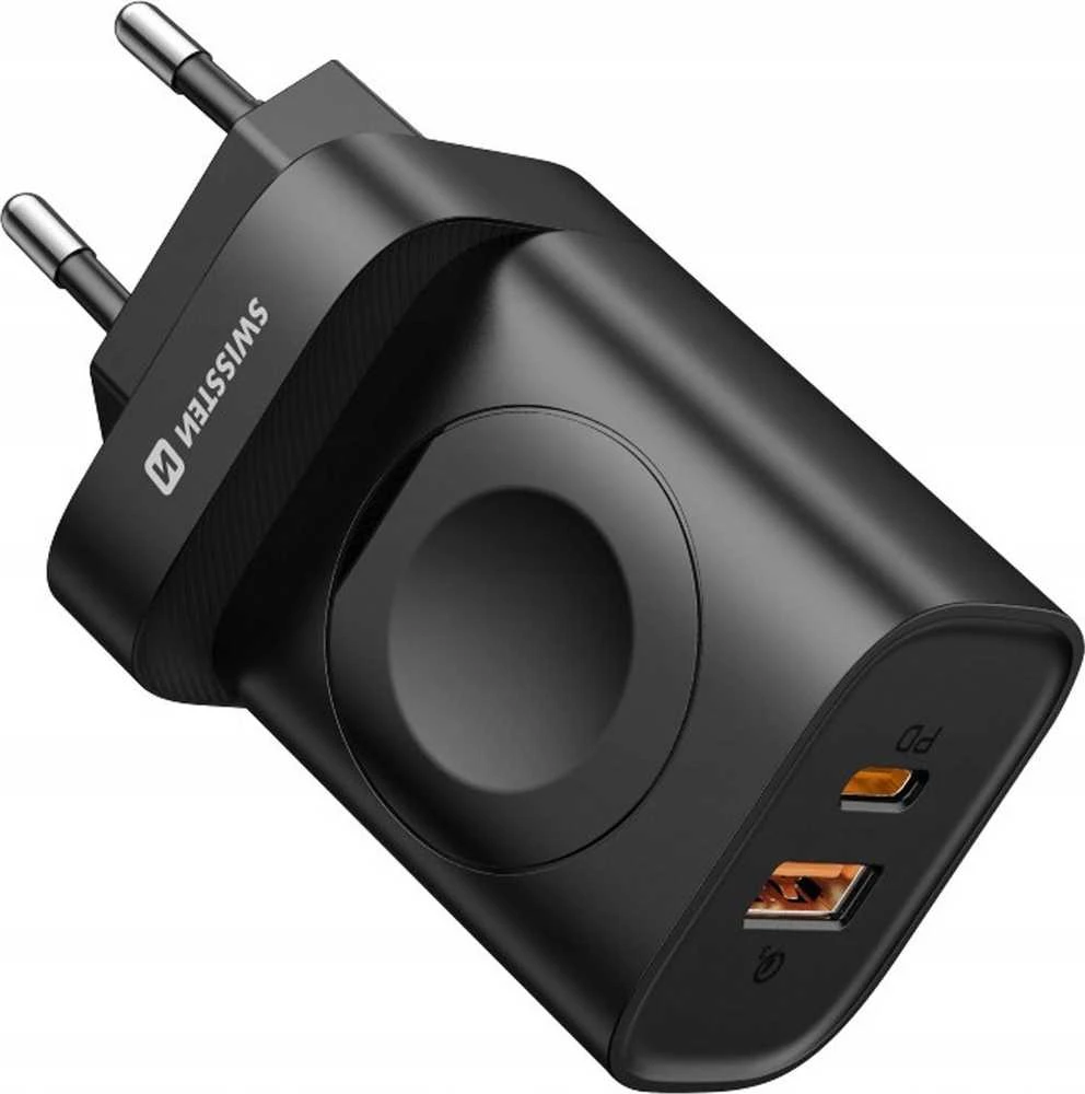 Swissten kelioninis įkroviklis USB-A / USB-C / iWatch