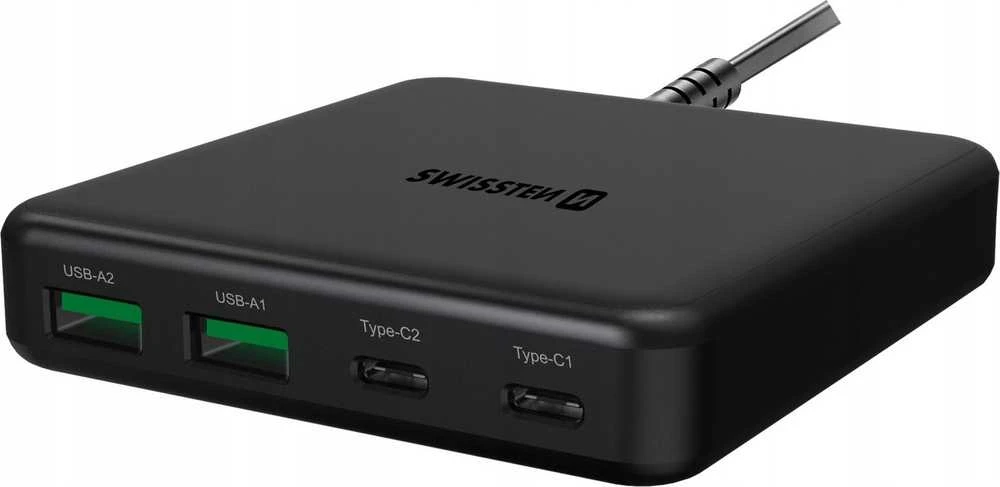 Swissten Desktop GaN Charger 2x USB-C / 2x USB / 65W