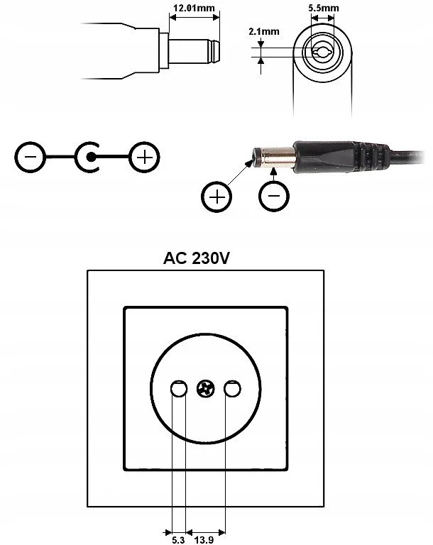 TST MAITINIMO BLOKAS 9V/4A/5.5-V2