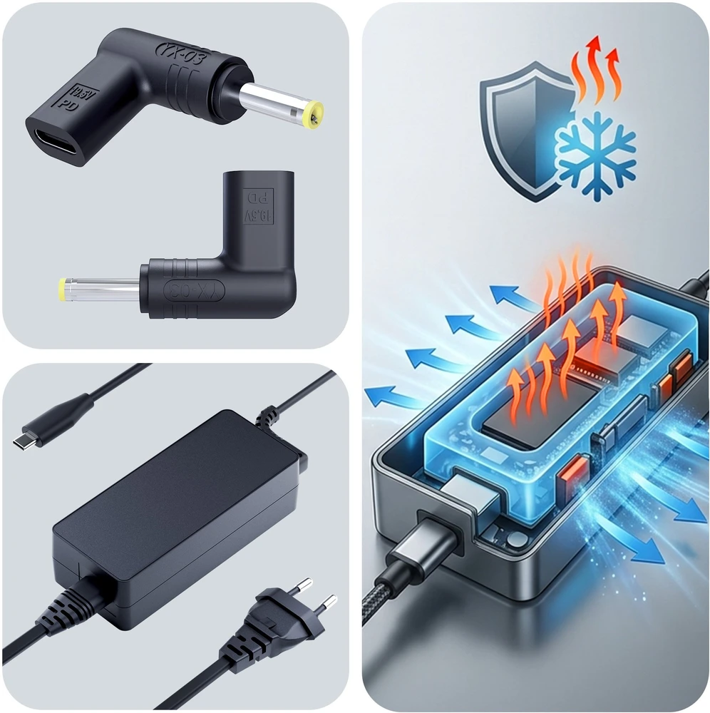 3mk HARDY 65W do IBM /Lenovo / Huawei / HP / Asus / Acer / Toshiba 20V USB-C/DC 5.5x2.5mm