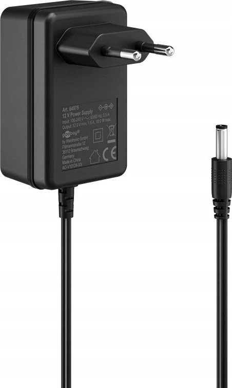 Nešiojamojo kompiuterio maitinimo adapteris Goobay 18 W, 1.5 A, 12 V (RB64976)