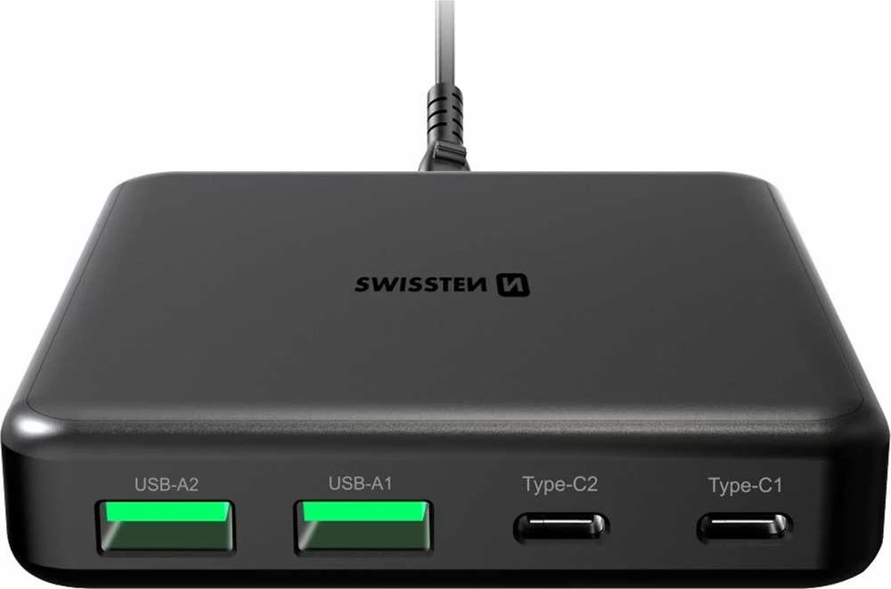 Swissten Desktop GaN Charger 2x USB-C / 2x USB / 65W