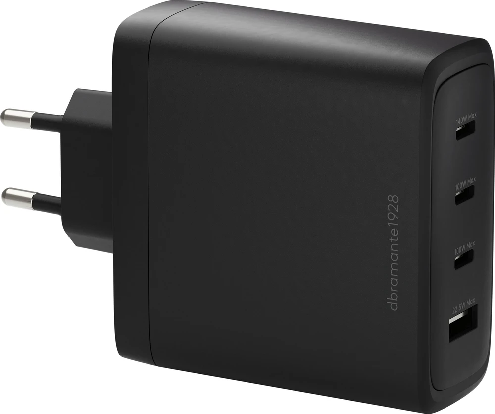 Dbramante1928 - ES sieninis įkroviklis - 3xUSB-C 140W + 1xUSB-A - Juodas