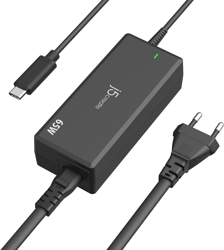 Nešiojamojo kompiuterio maitinimo adapteris j5create j5create 65W PD Adapteris zasilania USB-C®