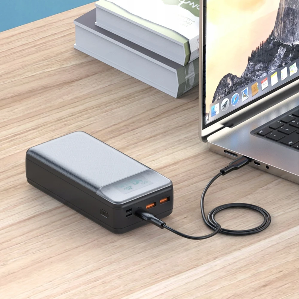 XO laptop power bank PR201 65W 30000mAh juodos spalvos